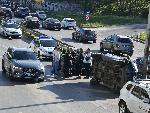 София - Обърнат автомобил на бул. П. Яворов