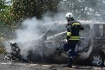 Пикап се запали в движение на пътя Хасково-Димитровград