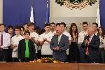 София – Връчване на националния флаг на олимпийските отбори по природни науки