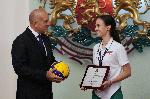 София - Румен Радев - награждаване - национален волейболен отбор за жени до 18 години