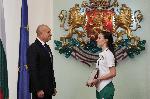 София - Румен Радев - награждаване - национален волейболен отбор за жени до 18 години