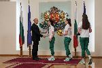 София - Румен Радев - награждаване - национален волейболен отбор за жени до 18 години