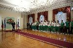 София - Румен Радев - награждаване - национален волейболен отбор за жени до 18 години