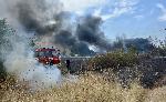 Голям пожар на пътя Хасково-Димитровград  застраши Автоборсата