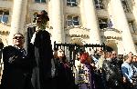 София - Съдебна палата - протест на адвокати- срещу процедурата за избор на главен прокурор