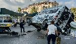 Катастрофа на товарен автомобил и микробус с лодка на ремаркето затвори центъра на Хасково