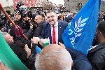 София - Привърженици на ДПС-Ново начало и Делян Пеевски пред парламента