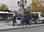 София - катастрофа на Орлов мост - обърнат автомобил