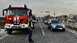 Гумите на ремарке пламнаха в движение до кръговото при завода на Язаки в посока от Димитровград към Хасково