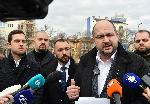 София - Брифинг на общински съветници от ГЕРБ-СДС - пилоните на НДК