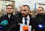 София - Брифинг на общински съветници от ГЕРБ-СДС - пилоните на НДК