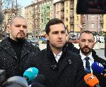 София - Брифинг на общински съветници от ГЕРБ-СДС - пилоните на НДК