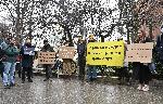 София -  Протест пред Столична община - срещу закриването на нощни автобусни линии