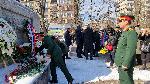 София – Поднасяне на цвета пред паметника-костница в столичния квартал „Лозенец“