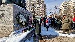 София – Поднасяне на цвета пред паметника-костница в столичния квартал „Лозенец“