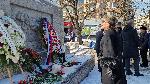 София – Поднасяне на цвета пред паметника-костница в столичния квартал „Лозенец“