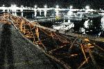 ПОМОРИЕ - Инцидент на пристанището - 50-метров кран съборен от бурния вятър