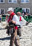 Село Елешница, Благоевградско - Великденски карнавал - Разпънат на кръст персонаж с надпис Ту-тууу