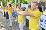 София - Българска Фалун Дафа асоциация с мирен протест пред посолството на Китай