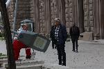 София - Микробус се удари в електрически стълб пред президенството