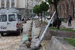 София - Микробус се удари в електрически стълб пред президенството