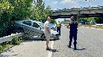 По пътя за Димитровград лек автомобил кацна върху мантинела заради костенурка