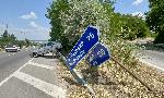 Димитровград - автомобил върху мантинела