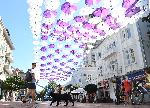Варна  - Инсталация от чадъри  на пешеходната зона в центъра