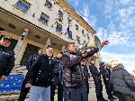 София - Протест срещу еврото и посещението на Кристин Лангард, директор на ЕЦБ