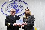 Валидирането на пощенска марка на НИК 421 "Св. св. Кирил и Методий" във Варна