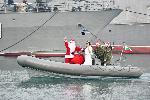 Дядо Коледа пристигна с бързоходна лодка във Военноморска база - Варна