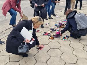 София - Акция 'Памет за децата на Украйна' - пред посолството на Руската федерация