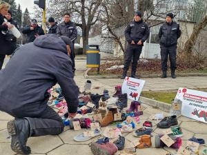 София - Акция 'Памет за децата на Украйна' - пред посолството на Руската федерация