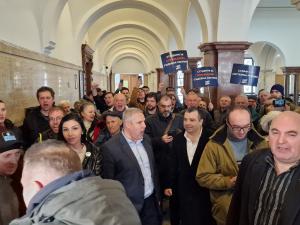 София - Протест срещу Сарафов в сградата на Съдебната палата - БОЕЦ