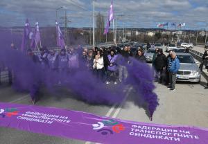 Варна - Протест на транспортните работници подкрепен от КНСБ