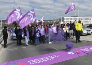 Варна - Протест на транспортните работници подкрепен от КНСБ