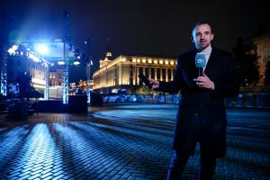 София - Специално студио на bTV за изборите и 3D мапинг