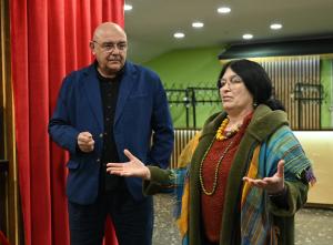 София - Сатиричен театър - Скулптурни маски на Константин Коцев,Катя Паскалева и Васил Попов