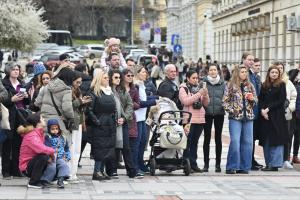 София – <br />
Гвардейският духов оркестър поздравява столичани с празника - 147 г от обявяването на София за столица