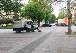 Плевен - Миене на централната пешеходна зона