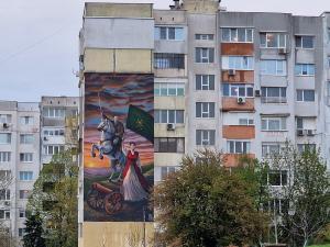 София – Стенопис за Априлското въстание върху блок в кв. Овча купел
