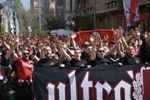 София - Агитката на ЦСКА преди мача с Левски