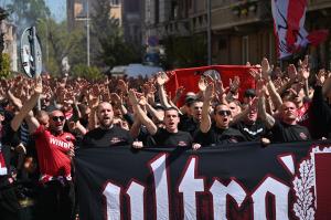 София - Агитката на ЦСКА преди мача с Левски