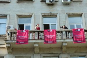 София- Столична община - Пламена Гергинова изпълнява ария в чест на Giro d'Italia