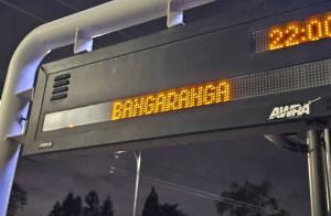 София - Евровизия - Спирка на градския транспорт с 'Бангаранга' на информационното табло
