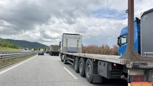 Благоевград  - Задръстване от тирове на АМ Струма
