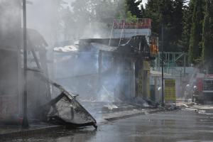 Бургас - Слънчев бряг - пожар в магазин за хранителни стоки