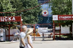 София - Емблемата на ЦСКА грейна на стадион Българска армия