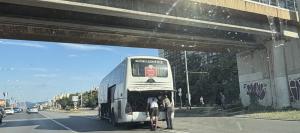 София - Аварирал автобус на бул.Цариградско шосе