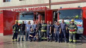 Хасково - Ритуално къпане пред пожарната - пенсиониране на Мехмед Бабаитов
